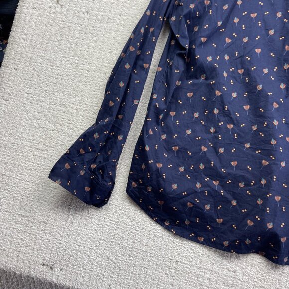 Ben Sherman Men’s XL Stretch Floral AOP Button Up Shirt Long Sleeve Dark Blue - Picture 11 of 13